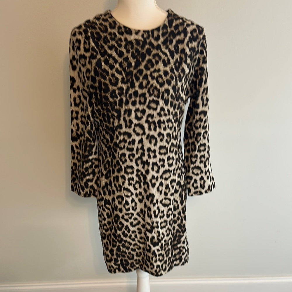 Kate Spade Leopard Print Long Sleeve Dress